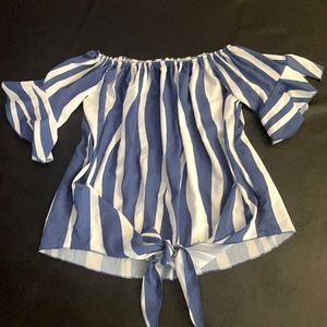 Blue & White Striped Blouse